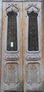 Large Antique Door with Wrought Iron Grille $5000.00 pair