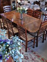 French Oak Provincial Extension Table Parquetry Top - SOLD