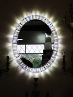Cut Crystal Illuminated Starburst  Round Mirror - Hollywood Glamour ! Various shapes available