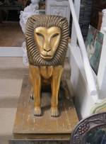 Carved Gilt Entrance way Egyptian Lions $6995.00 pr