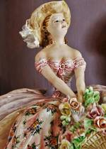 Large European Porcelain Lady in Fancy Frock $1650