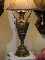 French Gilded Table Lamp Urn with Vintage Shade $950