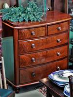 Cuban Mahogany Bowfront Chest of Drawers - $3750