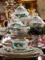 Booths Green Dragon Dinner Service 46 pieces (6 place settings) 1930s $1250