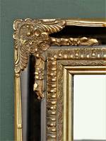 Tall & Decadent Black & Gold Bevel Edged Dressing Mirror