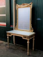 Vintage French Console & Mirror - Painted Provincial $2750
