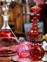 Ruby Glass  - Hand-Blown Studio Art Glass, Tony Kuepfer Victorian, Moser Scent Bottle