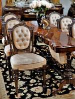 Antique Walnut  Button Backed Dining Chairs in Pink Velour  x 6 $2400