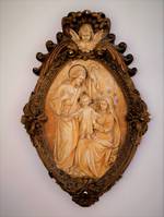 Large French Antique Religious Chalkware Icon- Unrestored Original condition $950