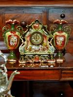 Magnificent Mantel Clock with Garnishes - Key Wound, Day Clock