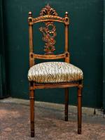 French Gilded Salon Chair - Carved Fiddle Back, Gilded