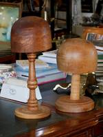 Antique Milliners Wooden Hat Block Tall one Sold Smaller