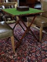Antique Mahogany Campaign Games Table, Thornhill London late 1800s $2950