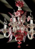 Vintage Hand-Blown Murano Cranberry Glass Chandelier Sold