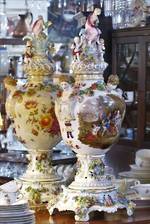 Incredible Dresden Porcelain Centerpiece lidded Urn