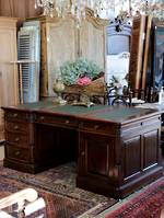 Large Traditional Partners Desk, Leather Top $3950