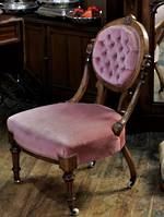 Pink Button-back Nursing Chair on Castors